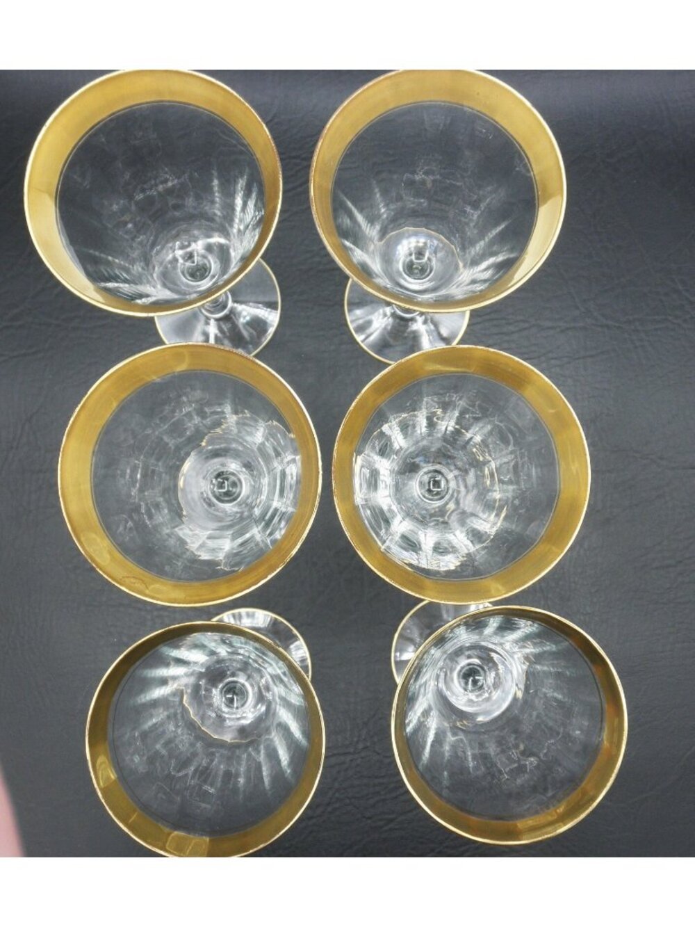 Rambler Rose by Tiffin-Franciscan Stem 14196 Optic Glass Set of 6 SEE SIZE FLAWS - Picture 2 of 11